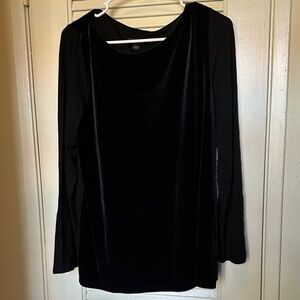 J. Jill Black Velvet Long-Sleeve Tee